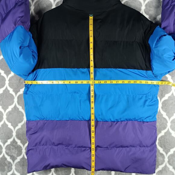 LEGO x Target Jacket Mens Medium Black Blue Puffer Colorblock Brick Print Lining - Picture 6 of 11